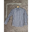 Karl Lagerfeld Mens Slim Fit Navy Plaid Button-Up Shirt Long Sleeves Cotton Blend Size 39