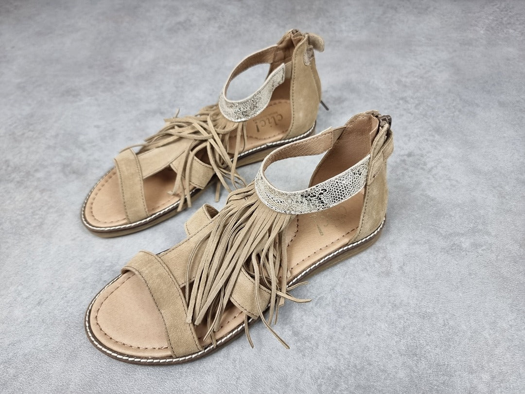 Sandales femme chic! beige - Pointure 37